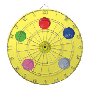 Reeks gekleurde ballen dartbord