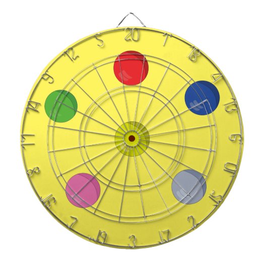 Reeks gekleurde ballen dartbord (Voorkant)