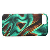 Reeks gekromde krommen, aquamarine- en koffiegroev Case-Mate iPhone case (Achterkant (Horizontaal))