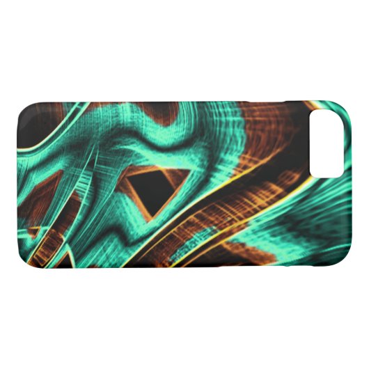 Reeks gekromde krommen, aquamarine- en koffiegroev Case-Mate iPhone case (Achterkant (Horizontaal))