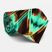 Reeks gekromde krommen, aquamarine- en koffiegroev stropdas (Opgerold)