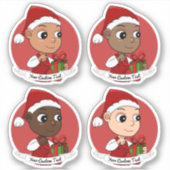 Reeks gevarieerde kerstbaby - v2 sticker (Voorkant)