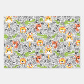 Reeks Giraffe van Lion Tiger-plukker Inpakpapier Vel (Voorkant)