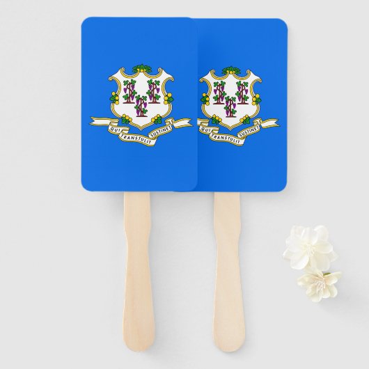 Reeks handventilator met vlag van Connecticut, Ver Handwaaier (Voorkant en achterkant)