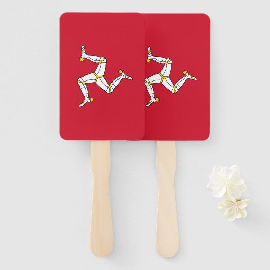 Reeks handventilatoren met Isle of Man flag, VK Handwaaier (Voorkant en achterkant)