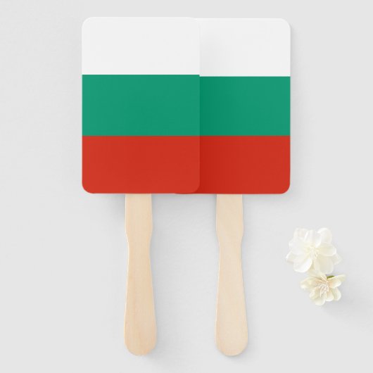 Reeks handventilatoren met vlag van Bulgarije Handwaaier (Voorkant en achterkant)