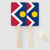 Reeks handventilatoren met vlag van Denver City, V Handwaaier (Voorkant en achterkant)