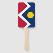 Reeks handventilatoren met vlag van Denver City, V Handwaaier (Achterkant)