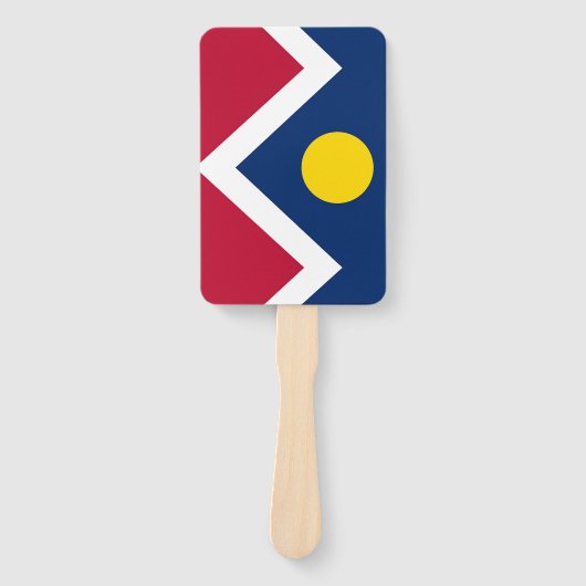 Reeks handventilatoren met vlag van Denver City, V Handwaaier (Voorkant)