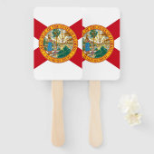 Reeks handventilatoren met vlag van Florida, VS Handwaaier (Voorkant en achterkant)