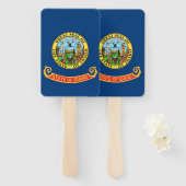 Reeks handventilatoren met vlag van Idaho State, V Handwaaier (Voorkant en achterkant)