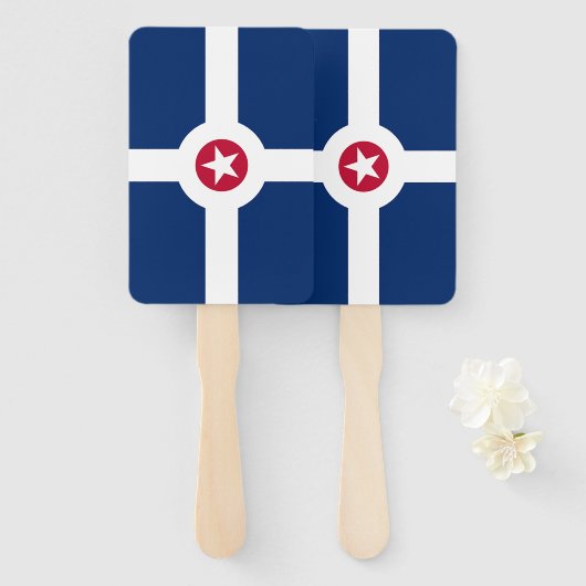 Reeks handventilatoren met vlag van Indianapolis Handwaaier (Voorkant en achterkant)