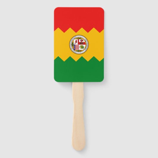 Reeks handventilatoren met vlag van Los Angeles, V Handwaaier (Achterkant)