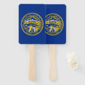 Reeks handventilatoren met vlag van Nebraska, VS Handwaaier (Voorkant en achterkant)