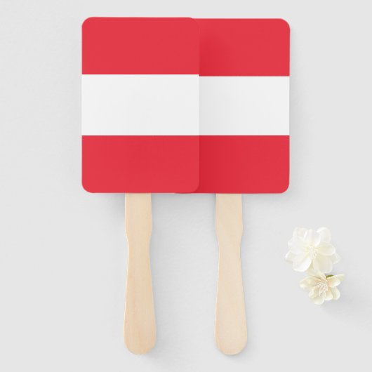 Reeks handventilatoren met vlag van Oostenrijk Handwaaier (Voorkant en achterkant)