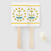 Reeks handventilatoren met vlag van Rhode Island,  Handwaaier (Voorkant en achterkant)