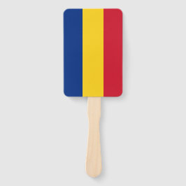 Reeks handventilatoren met vlag van Roemenië Handwaaier