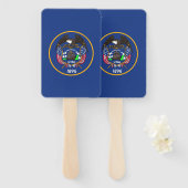 Reeks handventilatoren met vlag van Utah, VS Handwaaier (Voorkant en achterkant)