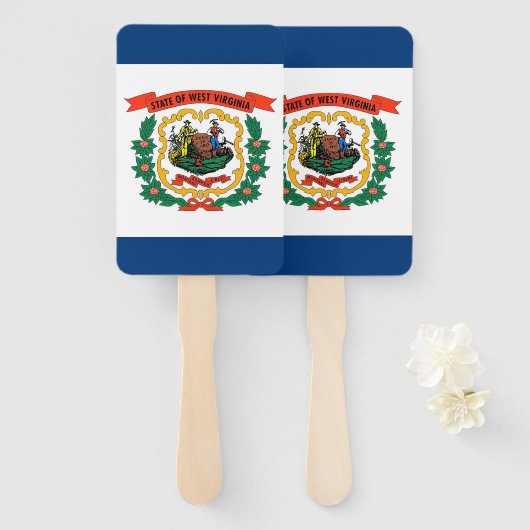 Reeks handventilatoren met vlag van West Virginia, Handwaaier (Voorkant en achterkant)