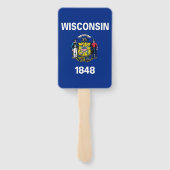 Reeks handventilatoren met vlag van Wisconsin, VS Handwaaier (Achterkant)
