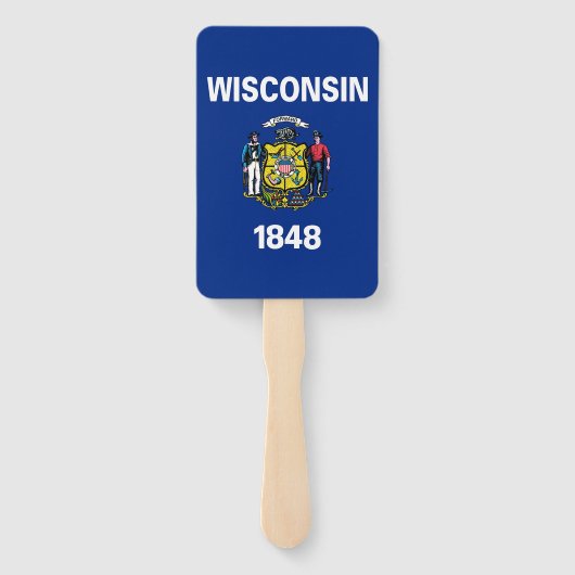 Reeks handventilatoren met vlag van Wisconsin, VS Handwaaier (Achterkant)