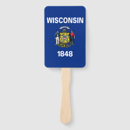Reeks handventilatoren met vlag van Wisconsin, VS Handwaaier