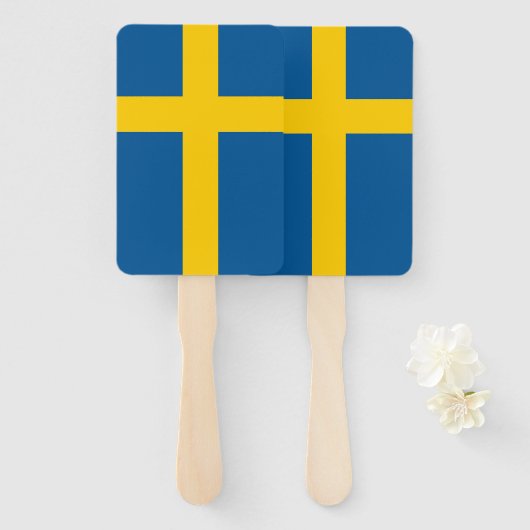 Reeks handventilatoren met vlag van Zweden Handwaaier (Voorkant en achterkant)