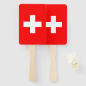 Reeks handventilatoren met vlag van Zwitserland Handwaaier (Voorkant en achterkant)