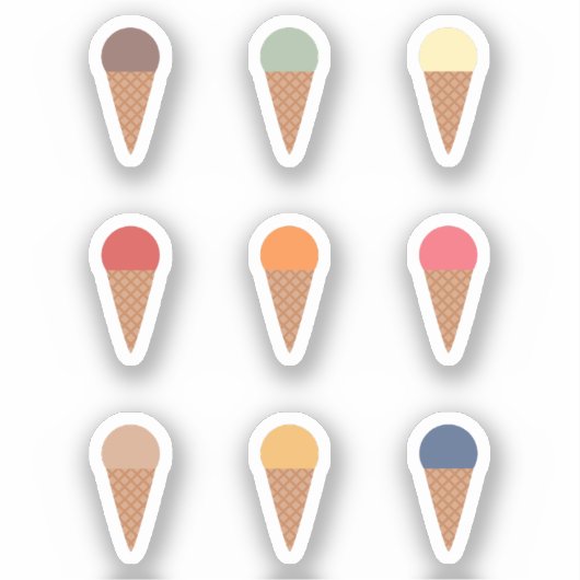 Reeks Ice Cream Cone-Stickers Sticker (Voorkant)