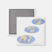 reeks illustraties van de aarde magneet (Voorkant / Achterkant)
