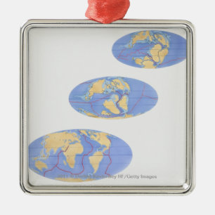 reeks illustraties van de aarde metalen ornament