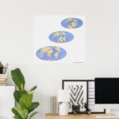 reeks illustraties van de aarde poster (Thuiskantoor)