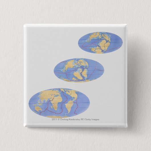reeks illustraties van de aarde vierkante button 5,1 cm (Voorkant)