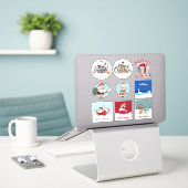Reeks Kerst stickers (Laptop op bureau)