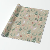 Reeks kerstpapier met Waterverf ompakken Cadeaupapier (Uitgerold)