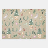 Reeks kerstpapier met Waterverf ompakken Inpakpapier Vel (Voorkant)