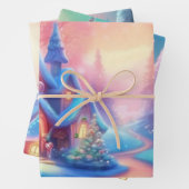 Reeks kerstpapier van 3 inpakpapier vel (In situ)