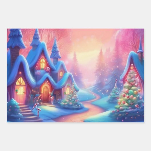 Reeks kerstpapier van 3 inpakpapier vel (Voorkant)