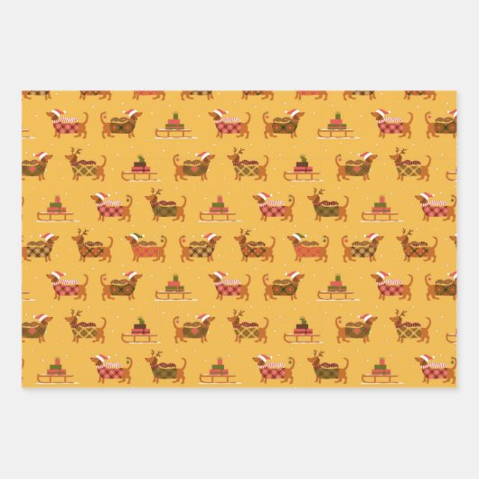 Reeks kerstpapier voor de onmiddellijke verpakking inpakpapier vel (Voorkant 3)