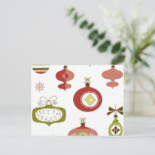 Reeks kerstversieringen met Retro Feestdagenkaart (Staand voorkant)