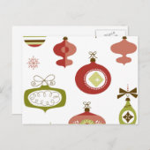 Reeks kerstversieringen met Retro Feestdagenkaart (Voorkant / Achterkant)