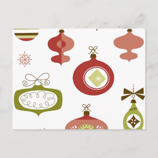 Reeks kerstversieringen met Retro Feestdagenkaart (Voorkant)