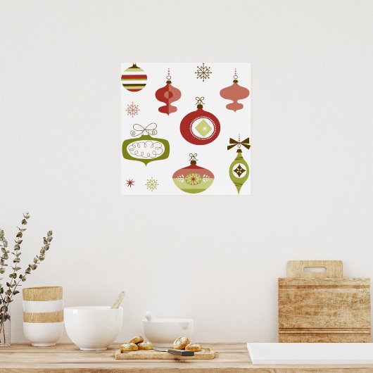 Reeks kerstversieringen met Retro Poster (Keuken)