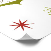 Reeks kerstversieringen met Retro Poster (Hoek)