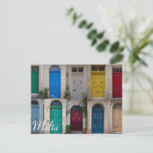 Reeks kleurrijke voordeuren in Malta Briefkaart (Staand voorkant)