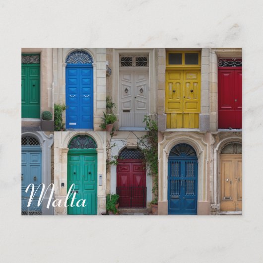 Reeks kleurrijke voordeuren in Malta Briefkaart (Voorkant)