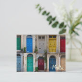 Reeks kleurrijke voordeuren op Malta Briefkaart (Staand voorkant)