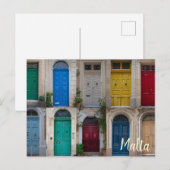 Reeks kleurrijke voordeuren op Malta Briefkaart (Voorkant / Achterkant)
