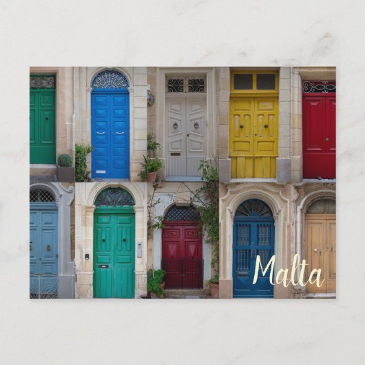 Reeks kleurrijke voordeuren op Malta Briefkaart (Voorkant)