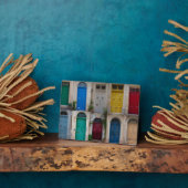 Reeks kleurrijke voordeuren op Malta Fotoplaat (Zijkant)